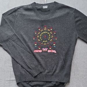 Markus Lupfer Charcoal Sweater with Colorful Ferris Wheel
